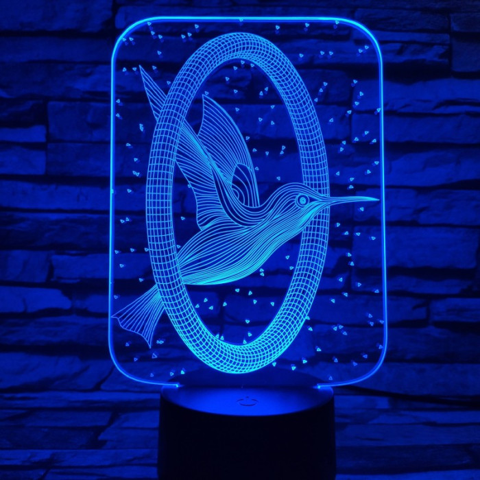 Kolibri 7 színű  3D led lámpa