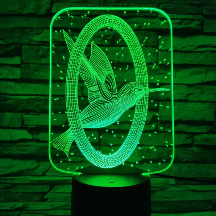 Kolibri 7 színű  3D led lámpa