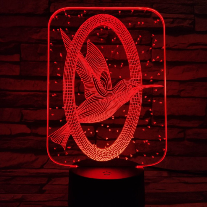 Kolibri 7 színű  3D led lámpa