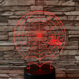 Pók a hálóban  7 színű  3D led lámpa