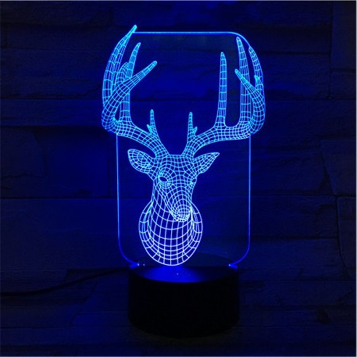 Szarvas 3D led lámpa
