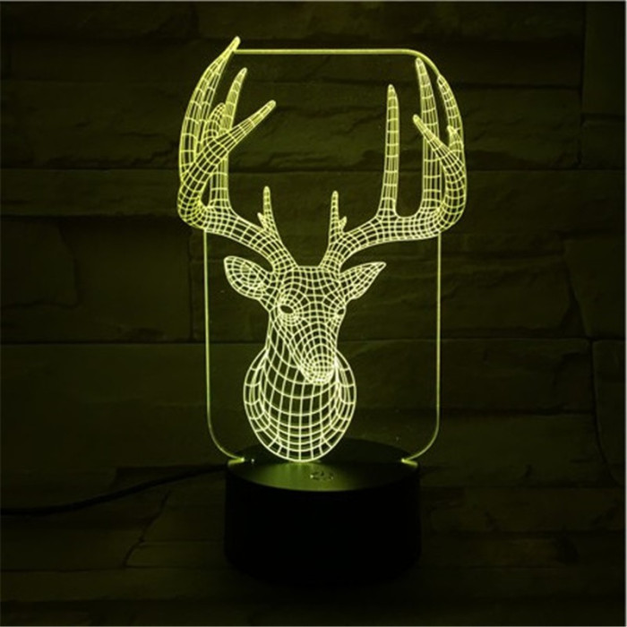 Szarvas 3D led lámpa