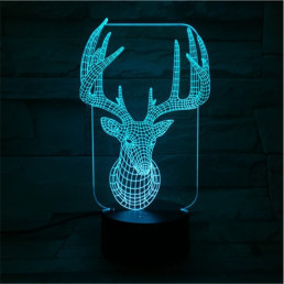 Szarvas 3D led lámpa