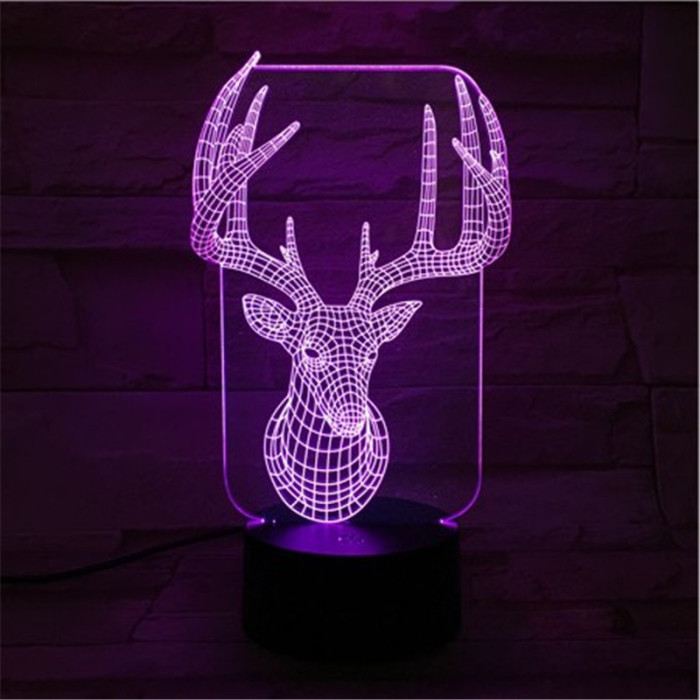 Szarvas 3D led lámpa