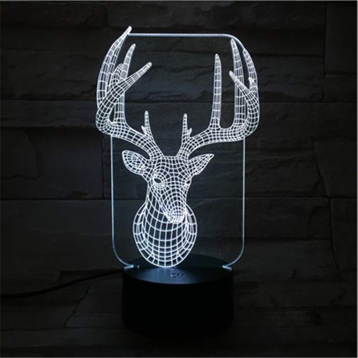 Szarvas 3D led lámpa