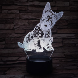Skót terrier 3D led lámpa