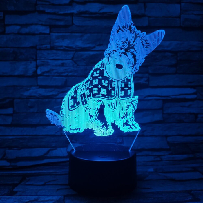 Skót terrier 3D led lámpa