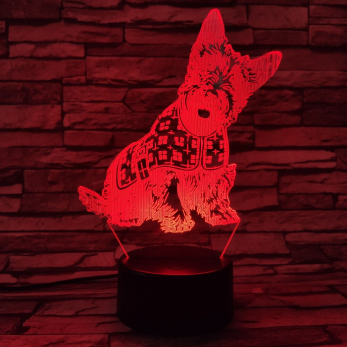 Skót terrier 3D led lámpa