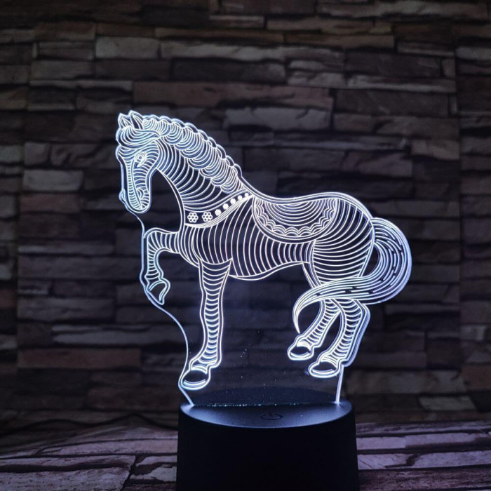 Ló csikó 7 színű 3D led lámpa