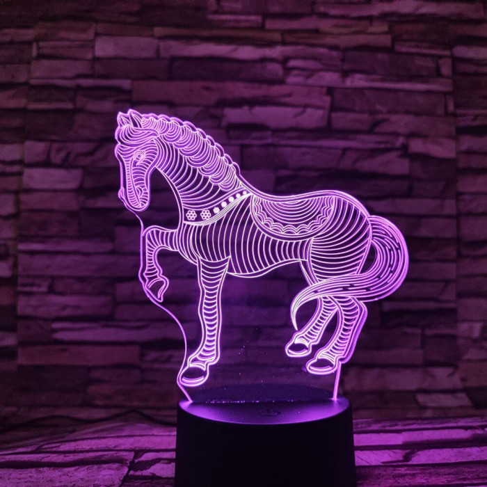 Ló csikó 7 színű 3D led lámpa