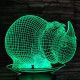 Orrszarvú 2 7 színű 3D led lámpa