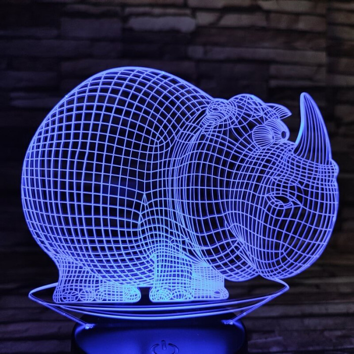 Orrszarvú 2 7 színű 3D led lámpa