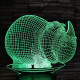 Orrszarvú 2 7 színű 3D led lámpa