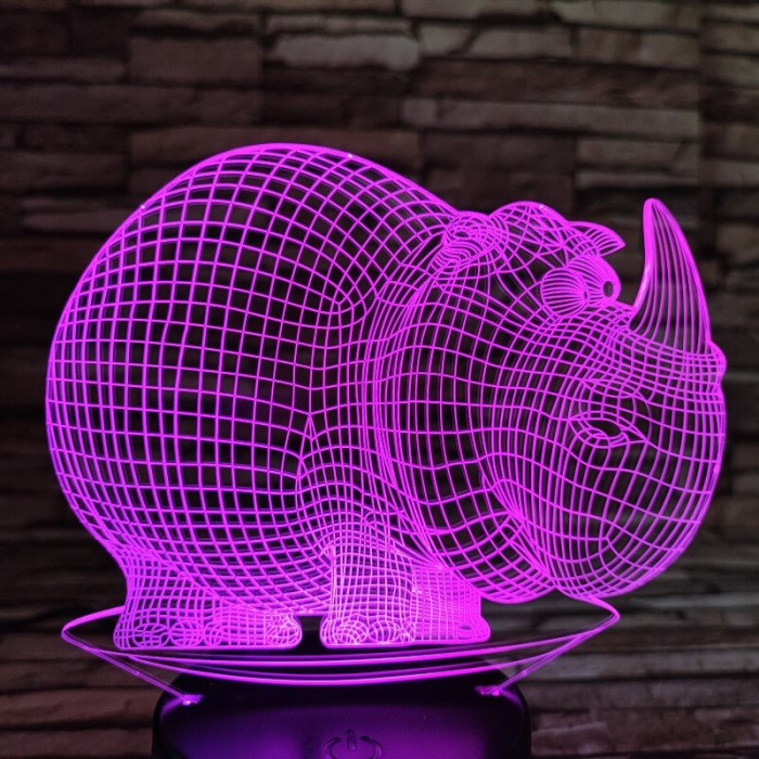 Orrszarvú 2 7 színű 3D led lámpa