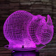 Orrszarvú 2 7 színű 3D led lámpa
