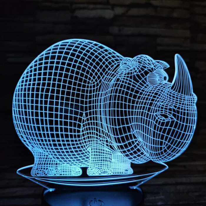 Orrszarvú 2 7 színű 3D led lámpa
