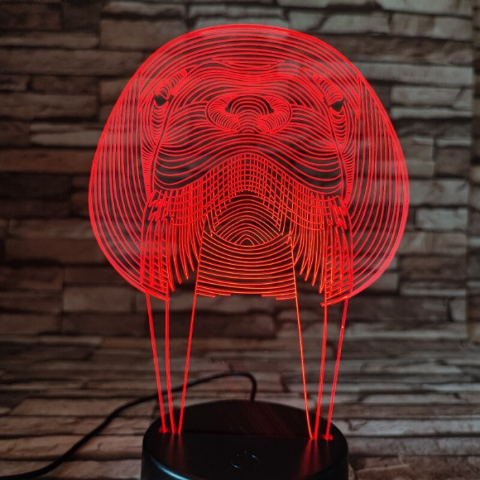 Rozmár 7 színű 3D led lámpa