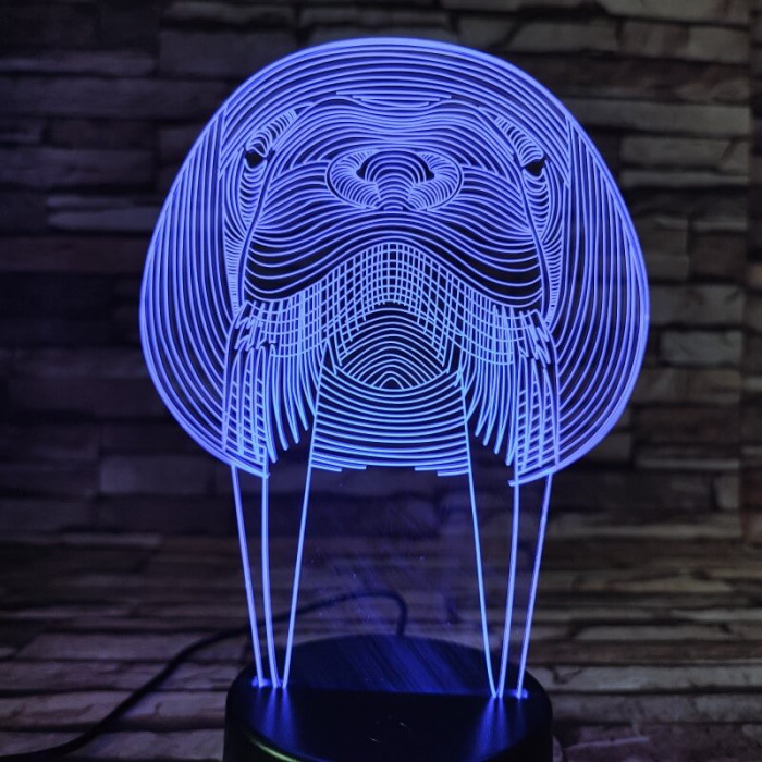 Rozmár 7 színű 3D led lámpa