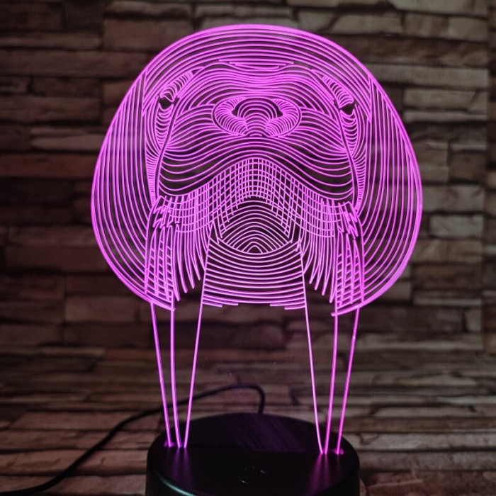 Rozmár 7 színű 3D led lámpa