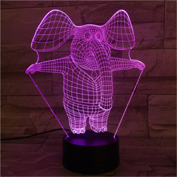 Bébi Elefánt 7 színű 3D led lámpa