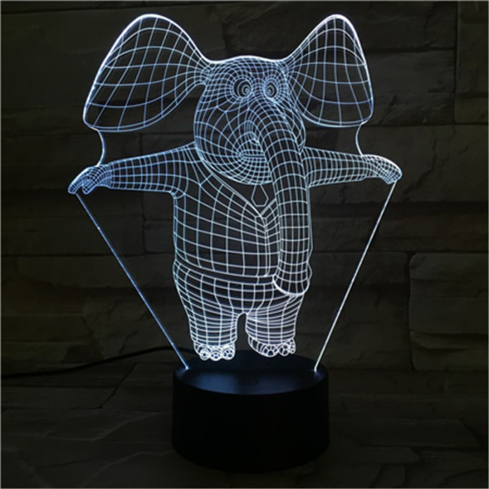 Bébi Elefánt 7 színű 3D led lámpa
