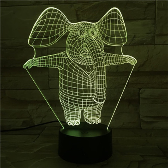 Bébi Elefánt 7 színű 3D led lámpa
