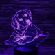 Fekvő Kutya 3D led lámpa