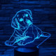 Fekvő Kutya 3D led lámpa