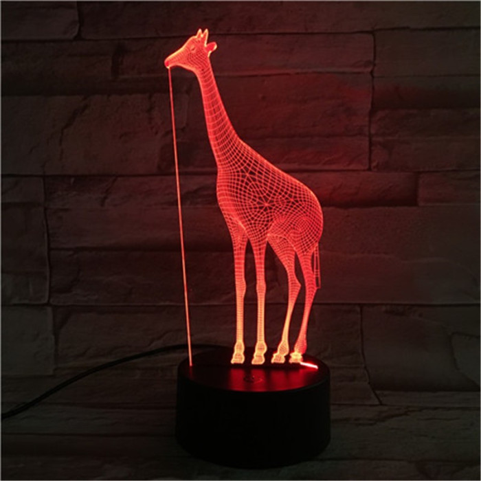 Zsiráf 7 színű 3D led lámpa