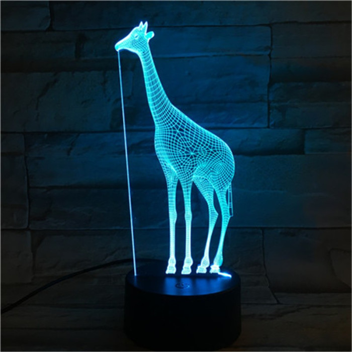 Zsiráf 7 színű 3D led lámpa
