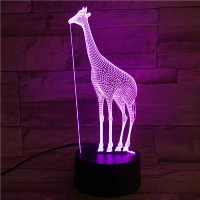 Zsiráf 7 színű 3D led lámpa