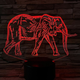Sétáló elefánt 3D led lámpa