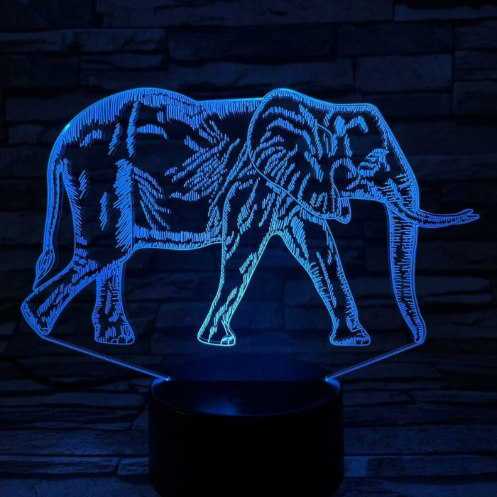 Sétáló elefánt 3D led lámpa