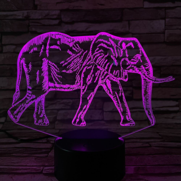 Sétáló elefánt 3D led lámpa