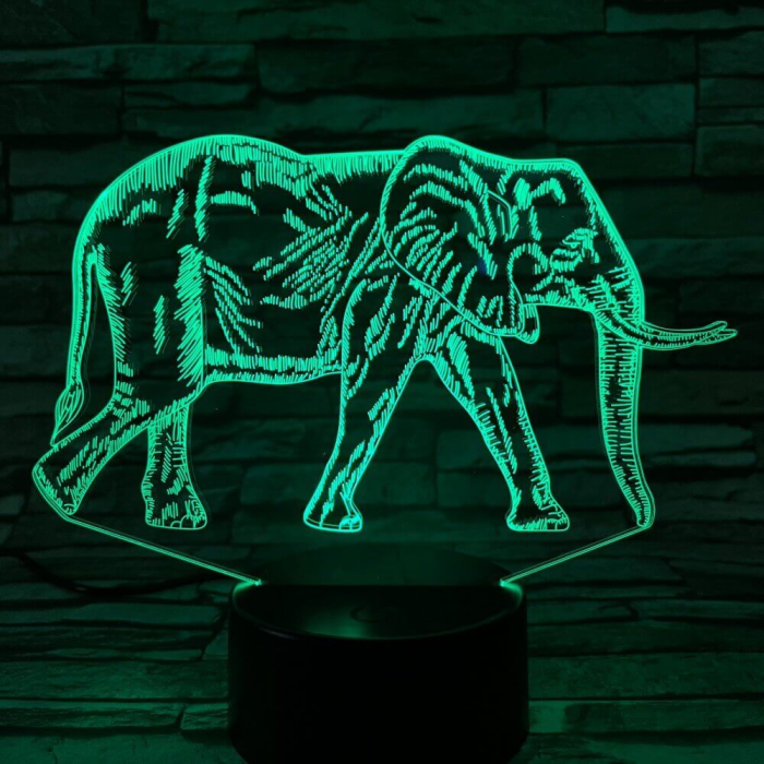 Sétáló elefánt 3D led lámpa