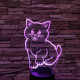 Mosolygós Cica 7 színű 3D led lámpa
