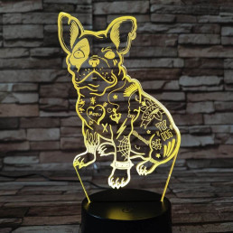 Kutya 7 színű 3D led lámpa