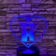Cica Love 7 színű 3D led lámpa