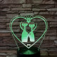 Cica Love 7 színű 3D led lámpa
