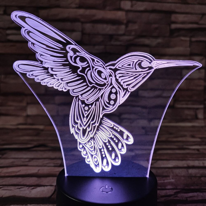 Kolibri 7 színű  3D led lámpa
