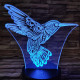 Kolibri 7 színű  3D led lámpa