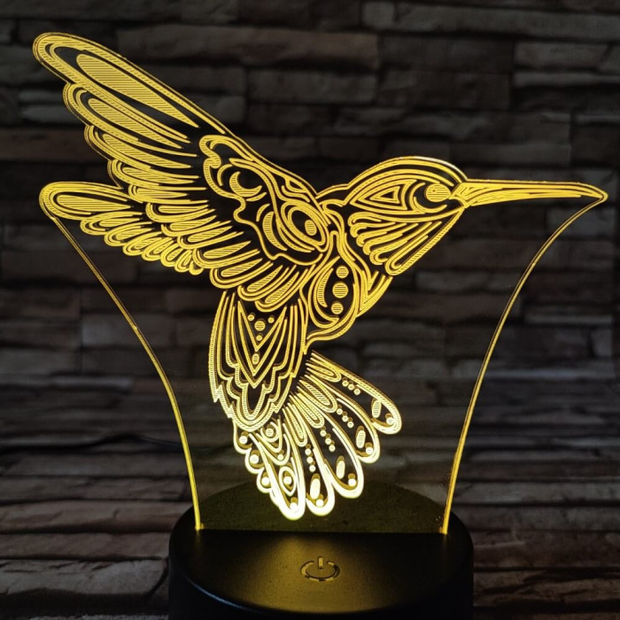 Kolibri 7 színű  3D led lámpa