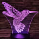 Kolibri 7 színű  3D led lámpa