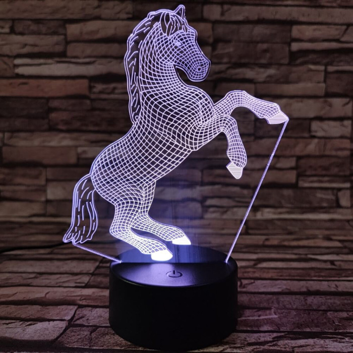 Ágaskodó Póni 3D led lámpa