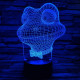 Béka fej 7 színű 3D led lámpa