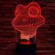Béka fej 7 színű 3D led lámpa
