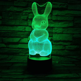 Nyuszi  7 színű 3D led lámpa