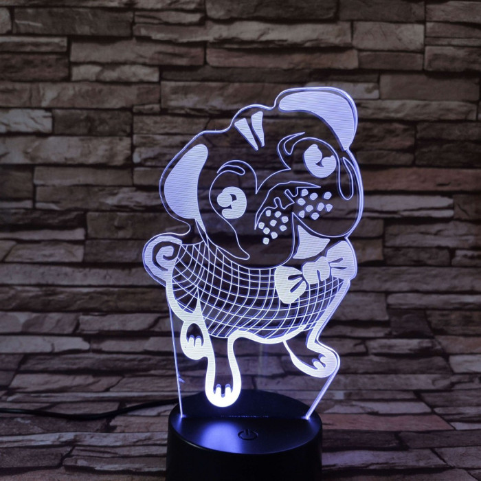 Boxer nyakkendőben  7 színű  3D led lámpa