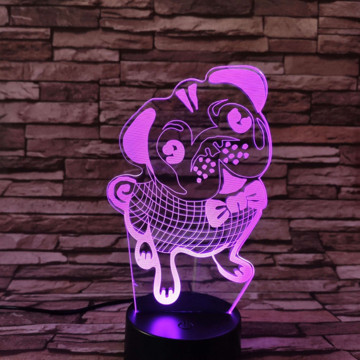 Boxer nyakkendőben  7 színű  3D led lámpa