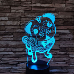 Boxer nyakkendőben  7 színű  3D led lámpa